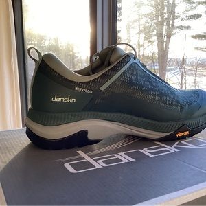 Dansko waterproof trail running shoes Vibram soles.